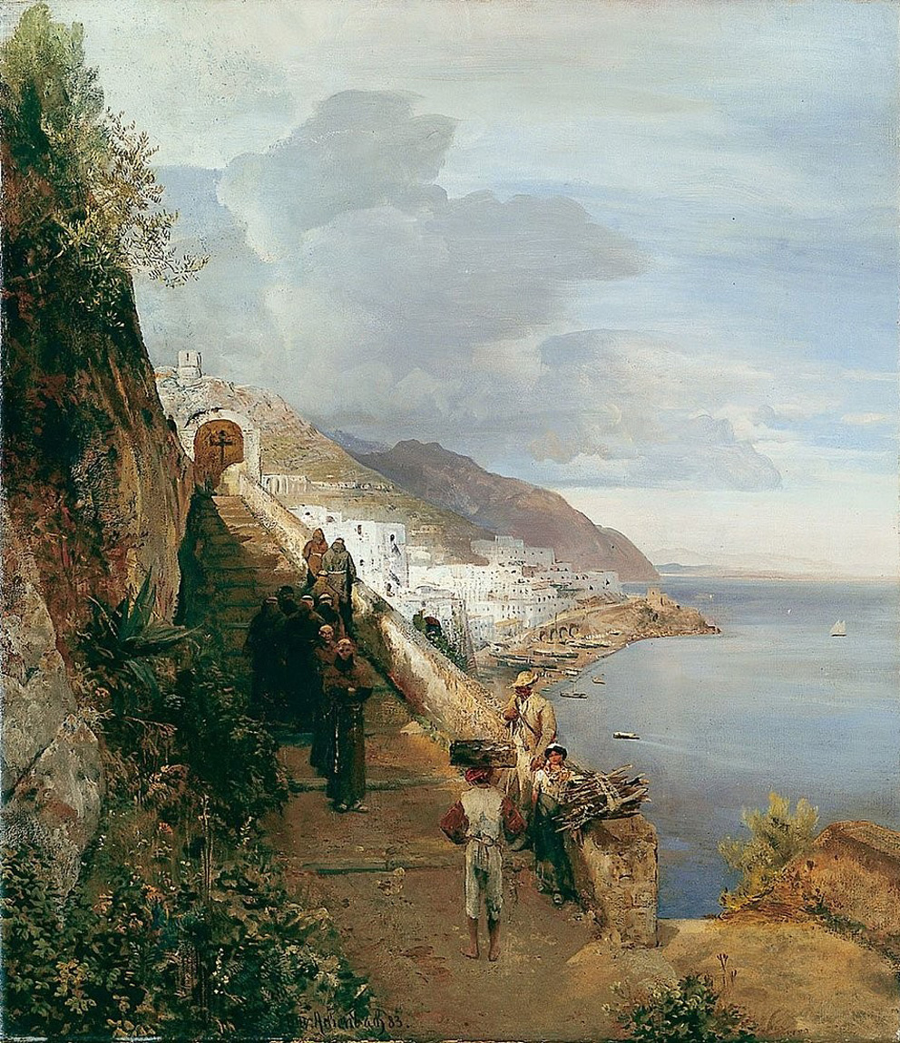 the entrance of a convent at the gulf of sorrento
